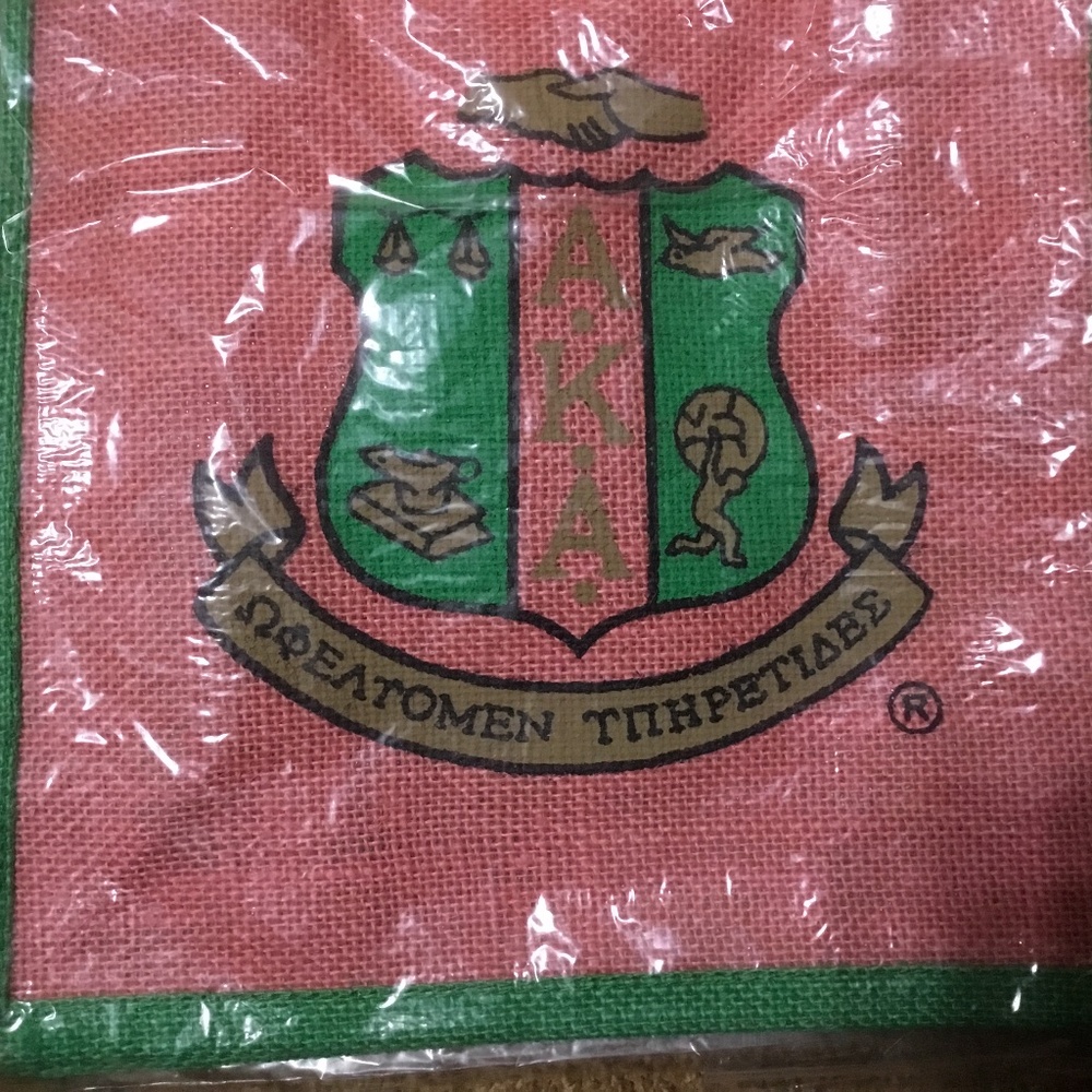 AKA Sorority Jute Bag Shield on both sides - Picture 4 of 5